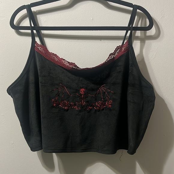 EUC Hot Topic Cosmic Aura Bat Skeleton Velvet Pajama Set - Picture 2 of 8